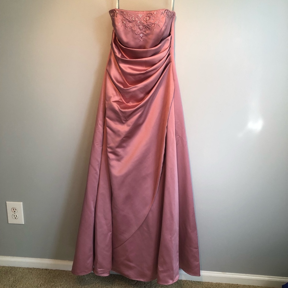 David’s Bridal Pink Formal Gown